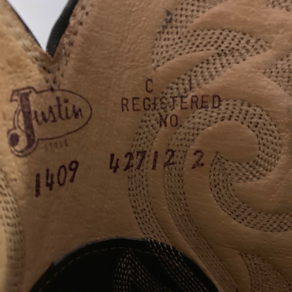 SOLD ❤️ Justin Leather London Calf Cowboy Boots - Picture 5 of 8